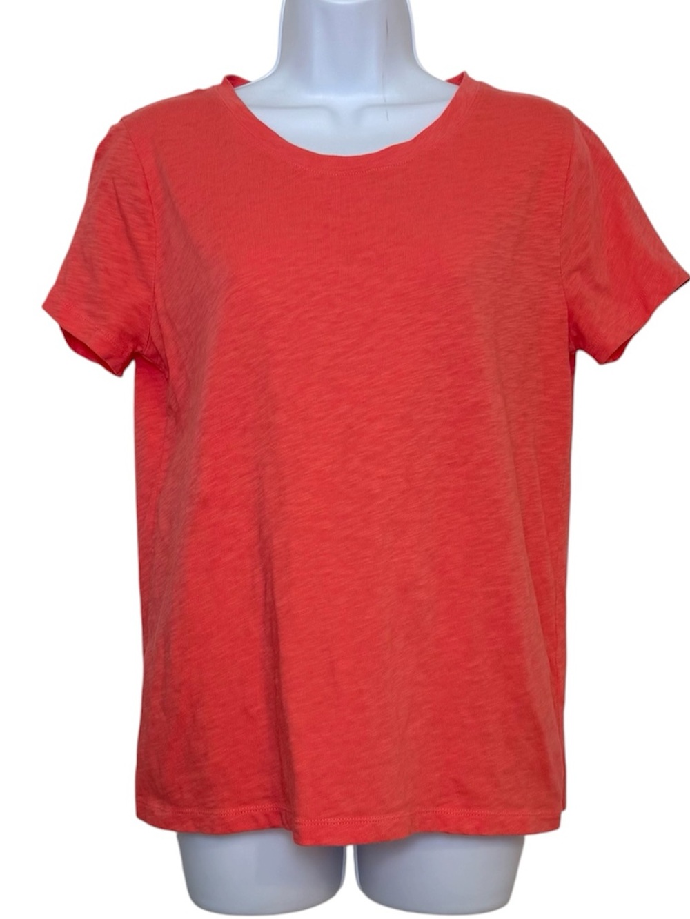 J.Crew Girlfriend Tee Medium Neon Coral Slub Cotton Short Sleeve T-Shirt